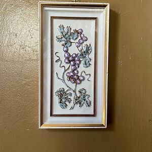 Mid century wall art by Turner  Grape vine raised art. Signed .